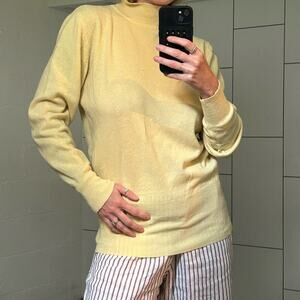 Vintage butter yellow angora mohair blend sweater S